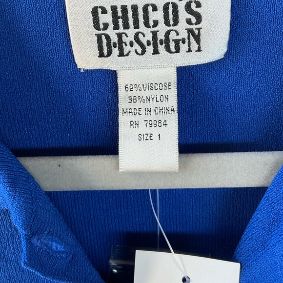Chico’s Design Apparel Racquet Short Sleeve Tee Keegan Blue; NWT; M/8 - Picture 8 of 12